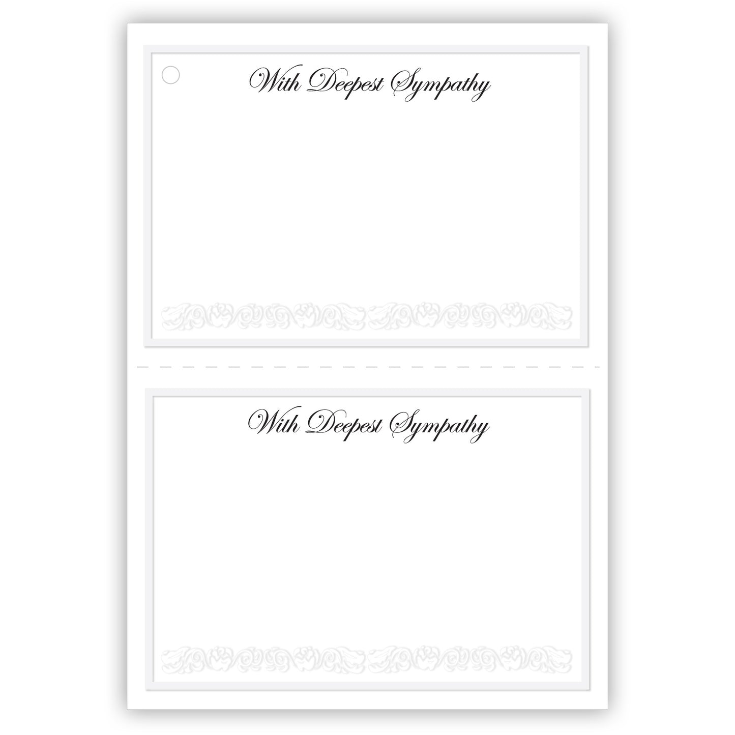 SY0402 | SYMPATHY | “With Deepest Sympathy”- Floral Bottom | 50Cards/Pkg
