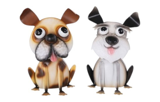 T25039 | SMALL METAL BROWN/GRAY DOG | 2 ASSORTED