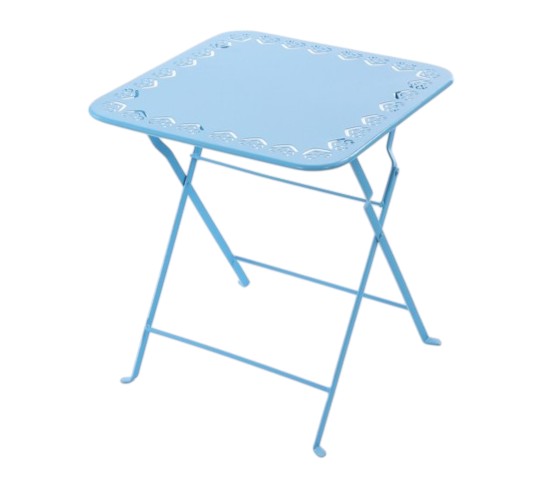 T25604 | METAL SQUARE BLUE CUTOUT FOLDING TABLE