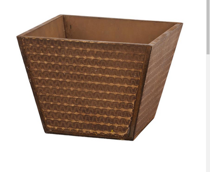 KM1174   4 Patterns/4 Colors Square Wood Pot, W/Liner