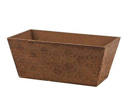 KM1176  4 Color/4 Pattern Rectangular Wood Pot, W/Liner