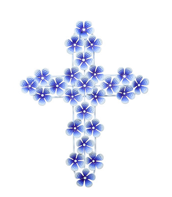 Metal Flower Cross Wall 3 Asst