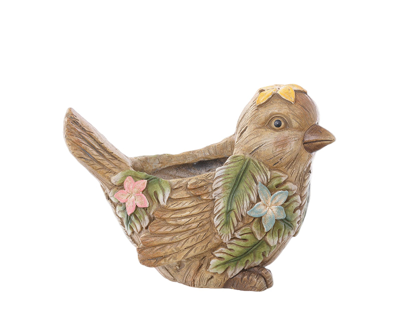 T25227 | MGO Flower/Leaf Bird Container