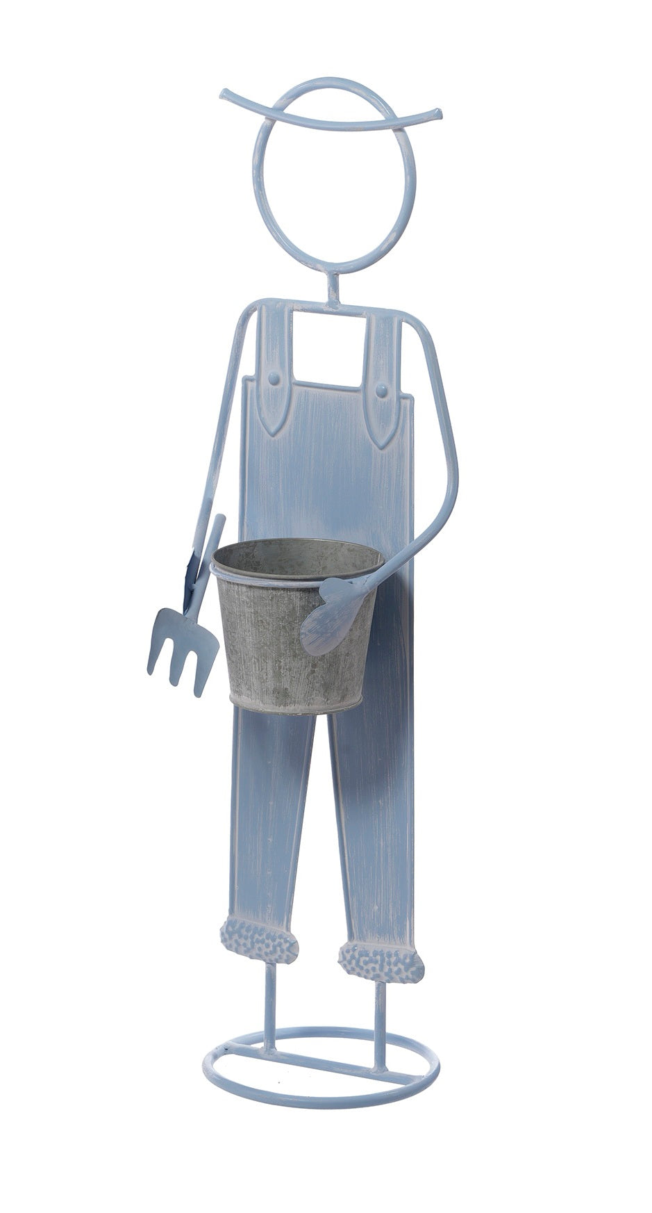 T26074 | Metal Couple w/Pot | Pink/Blue | 2 Asst - A&B Wholesale Market Inc