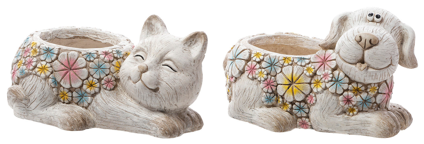 T26179 | MGO Colorful Flower Dog/Cat Container | 2Asst