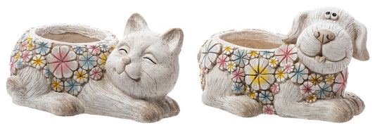 T26179 | MGO Colorful Flower Dog/Cat Container | 2Asst