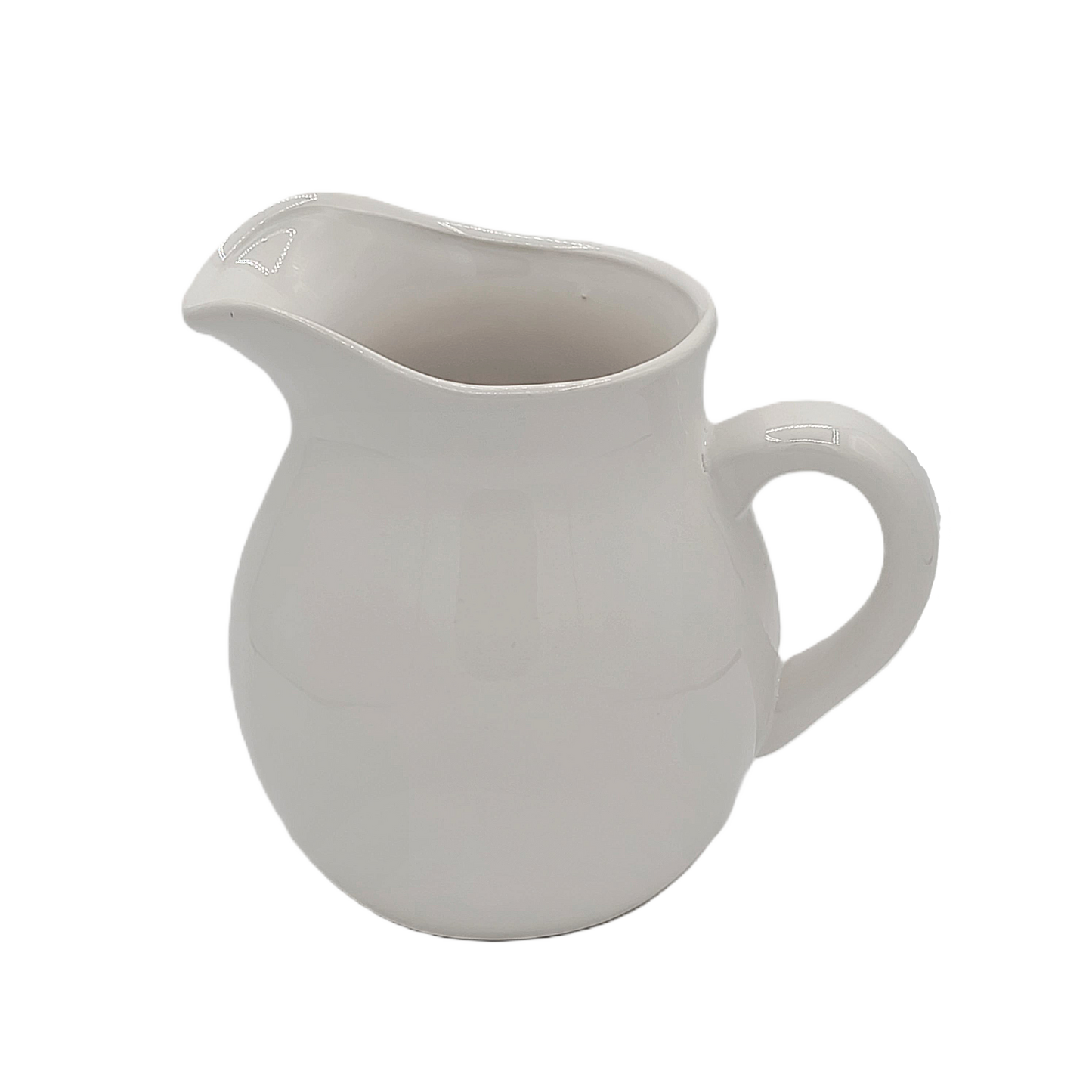 T30812  7"T WHITE CERAMIC PITCHER VASE