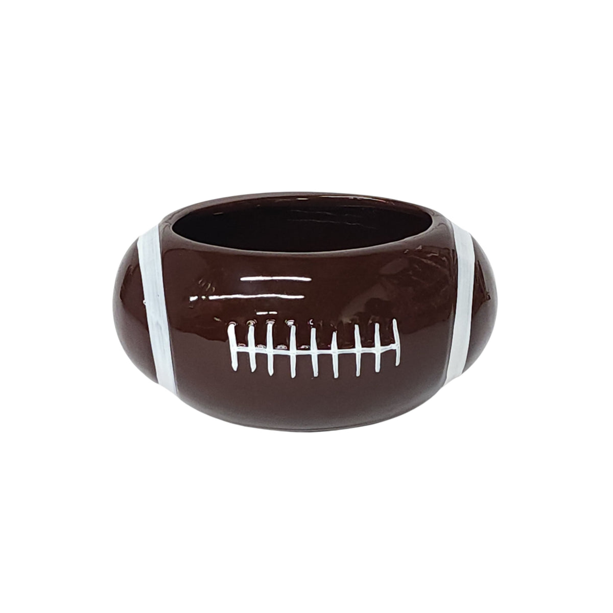 T510 | 7.5"L | BROWN CERAMIC FOOTBALL PLANTER