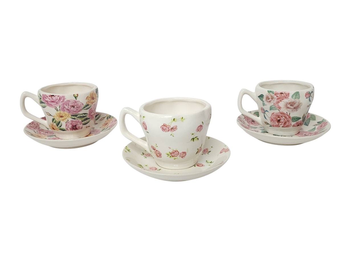 T550 | ROSE TEA CUP W/SAUCER | 3 ASST. | 6PCS/CASE