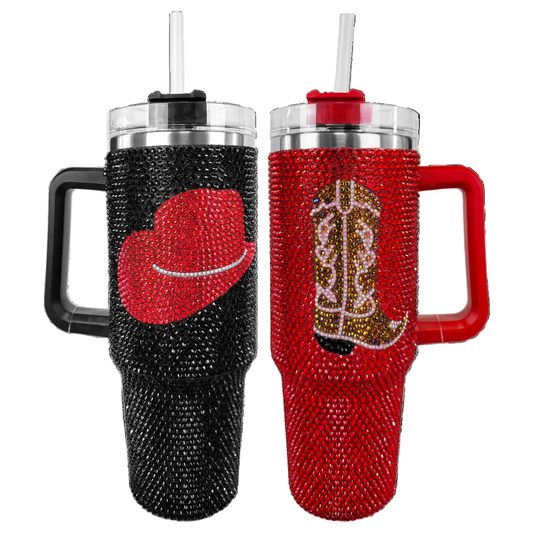 T642083 | Western Style Bling Tumbler | 2 Assorted