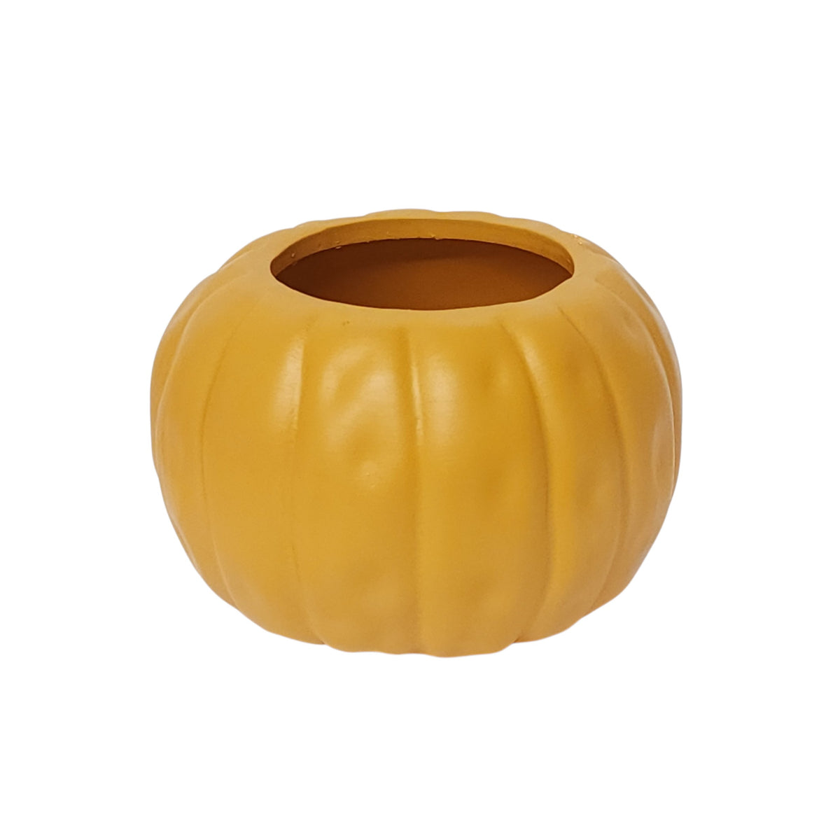 T9180L | 7" x 4.5"OP | ROUND MATT PUMPKIN POTS