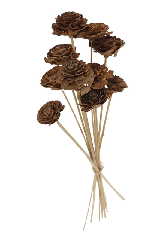 TT3108 | 21"L | Cedar Rose On Bamboo Stem Bundle | Natural