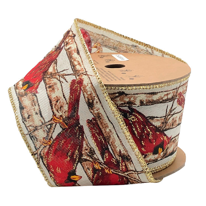 WR-10154-063-10 | 2.5" | Glitter Cardinal | Antique White/Red Multi | 10yds