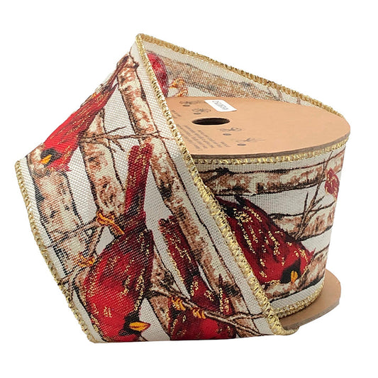 WR-10154-063-10 | 2.5" | Glitter Cardinal | Antique White/Red Multi | 10yds