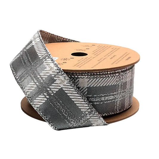 WR-10191-038-10 | 1.5" | Metallic Check | Grey/Multi | 10yds