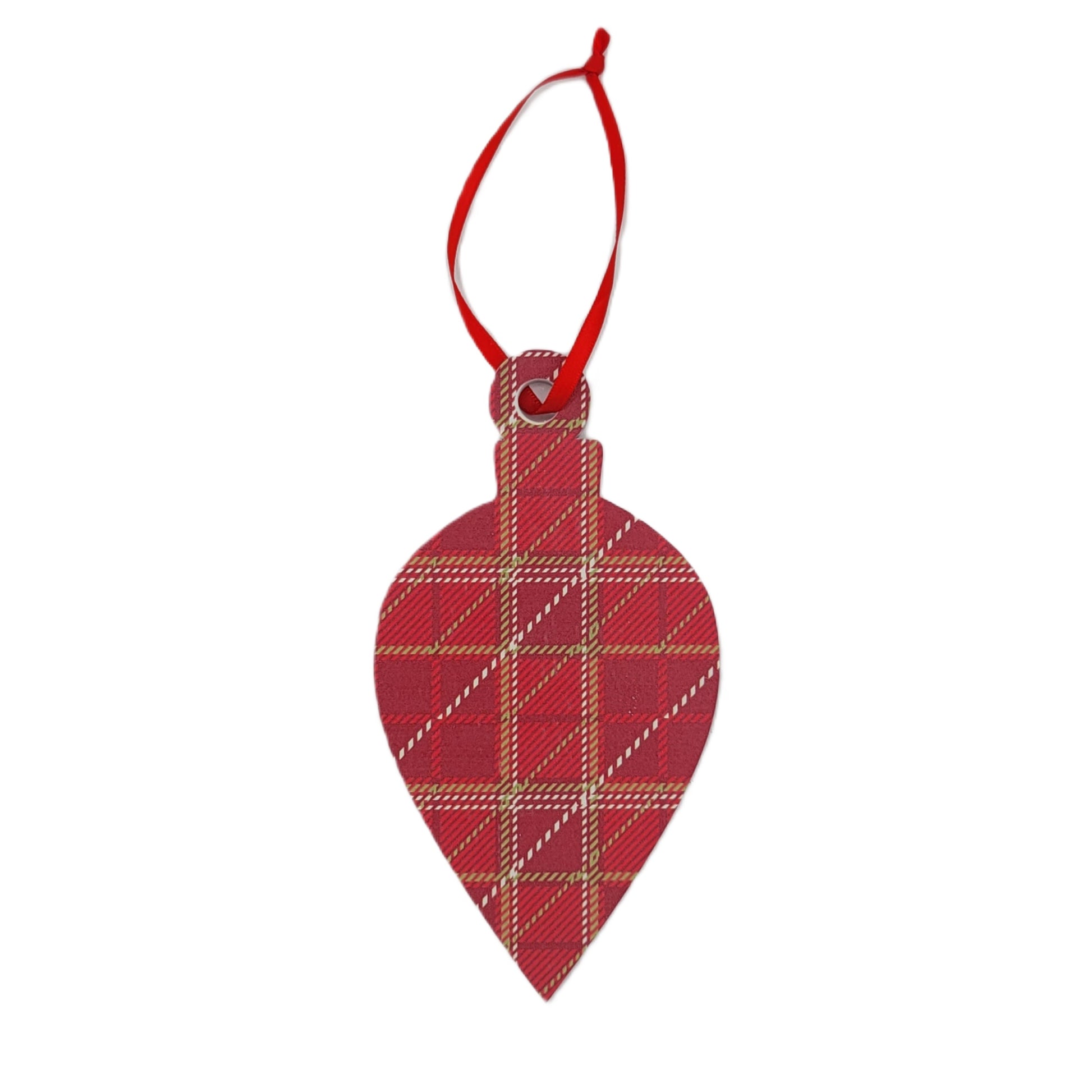 Holiday Plaid Shape Ornaments - A&B Wholesale Market Inc