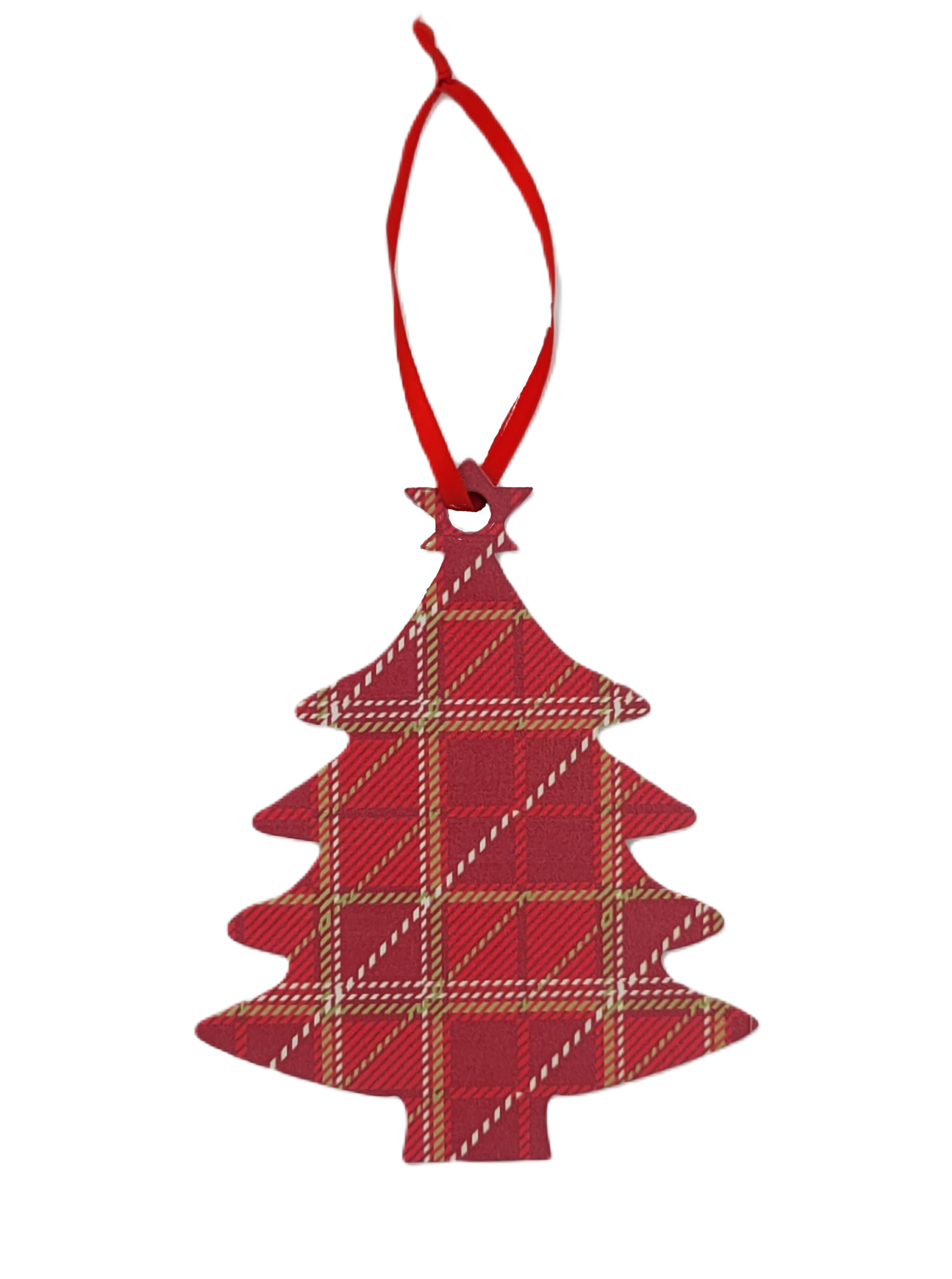 Holiday Plaid Shape Ornaments - A&B Wholesale Market Inc