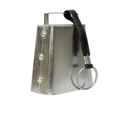 X22054 Silver/Gold Cowbell w/Leather 2A