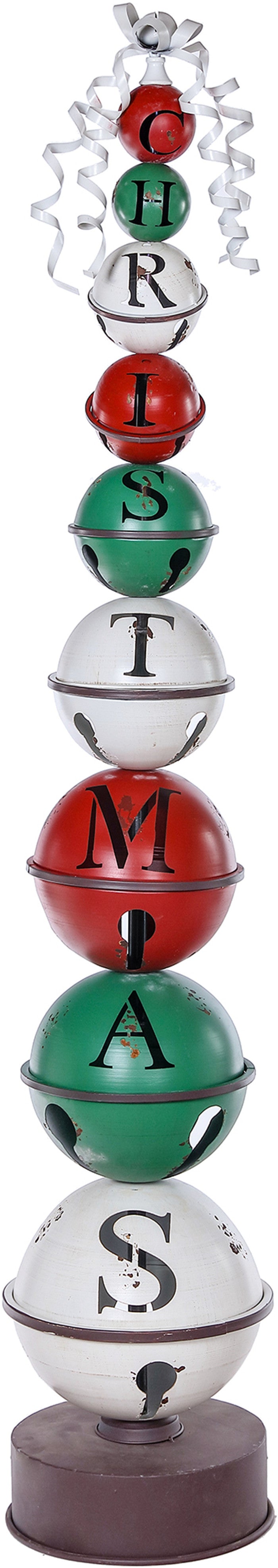 X23121 | METAL CHRISTMAS BELL STAND | RED/WHITE/GREEN