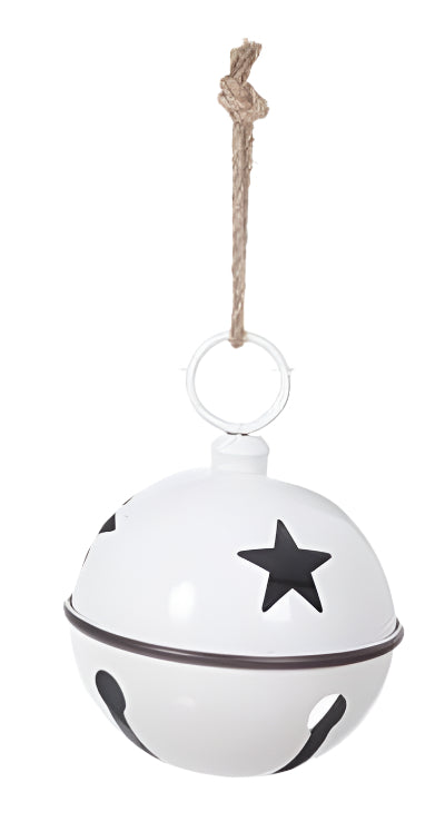 X24508 | Large Metal Star Bell Hanging | White Glossy | 1Pcs