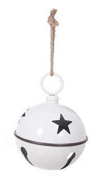 X24508 LARGE Metal White Glossy Star Bell Hanging