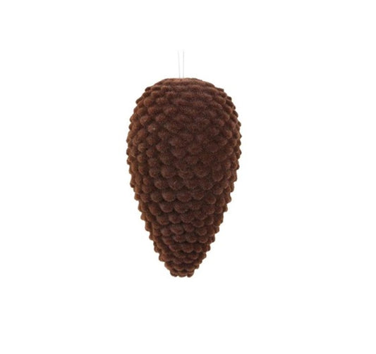 XD133204   11.75"Hx7"L Flocked Pinecone