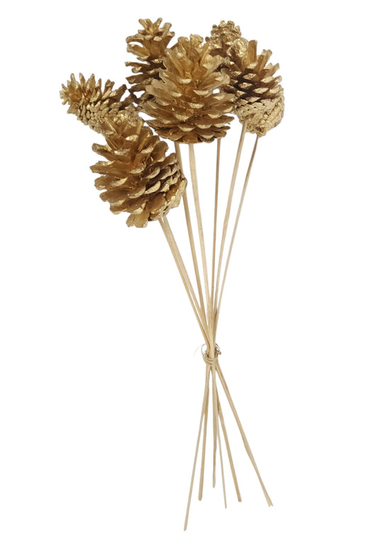 XD141508 | 21"L | Blue Pine Pinecone Bundle x7 | Gold