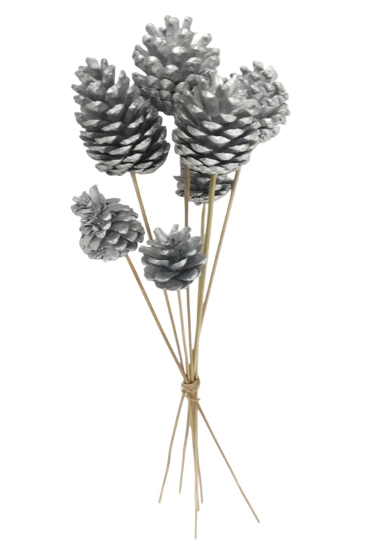XD141526 | 21"L | Blue Pine Pinecone Bundle x7 | Silver