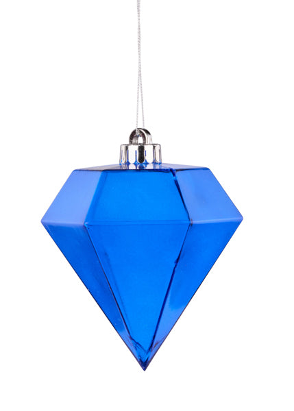 XH114725  Blue 120Mm Clear Diamond Ball Ornament