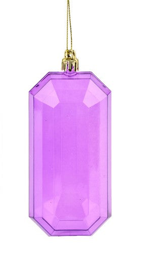 5"L Clear Gem Ornament Purple