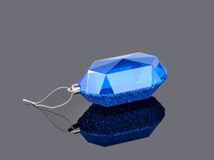 XJ552325  5.25"L Laser GLITTER Gem Ornament Royal Blue