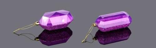 XJ552384 | 5.25"L | Laser GLITTER Gem Ornament | Purple