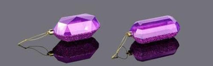 XJ552384 | 5.25"L | Laser GLITTER Gem Ornament | Purple