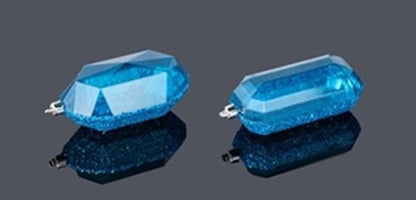 XJ5523FF  5.25"L Laser GLITTER Gem Ornament Smoke Blue