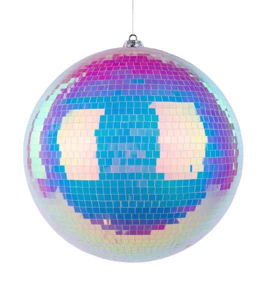 XJ718673 | 300Mm | Irid Mirror Ball Ornament | White