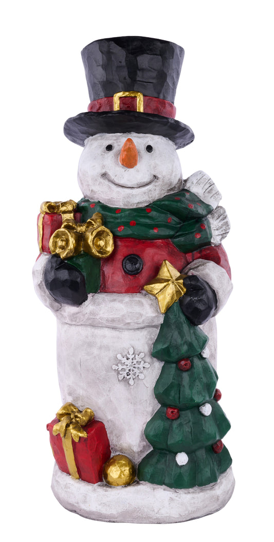 XN6060 | 35"H x 15.5"D | Snowman W/Christmas Tree