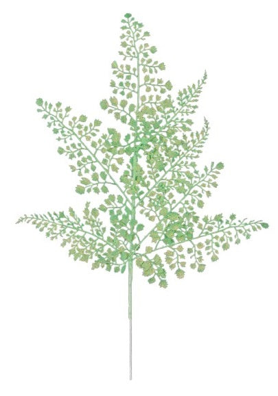 XS236833  23"L Glitter Maidenhair Fern Spray x7