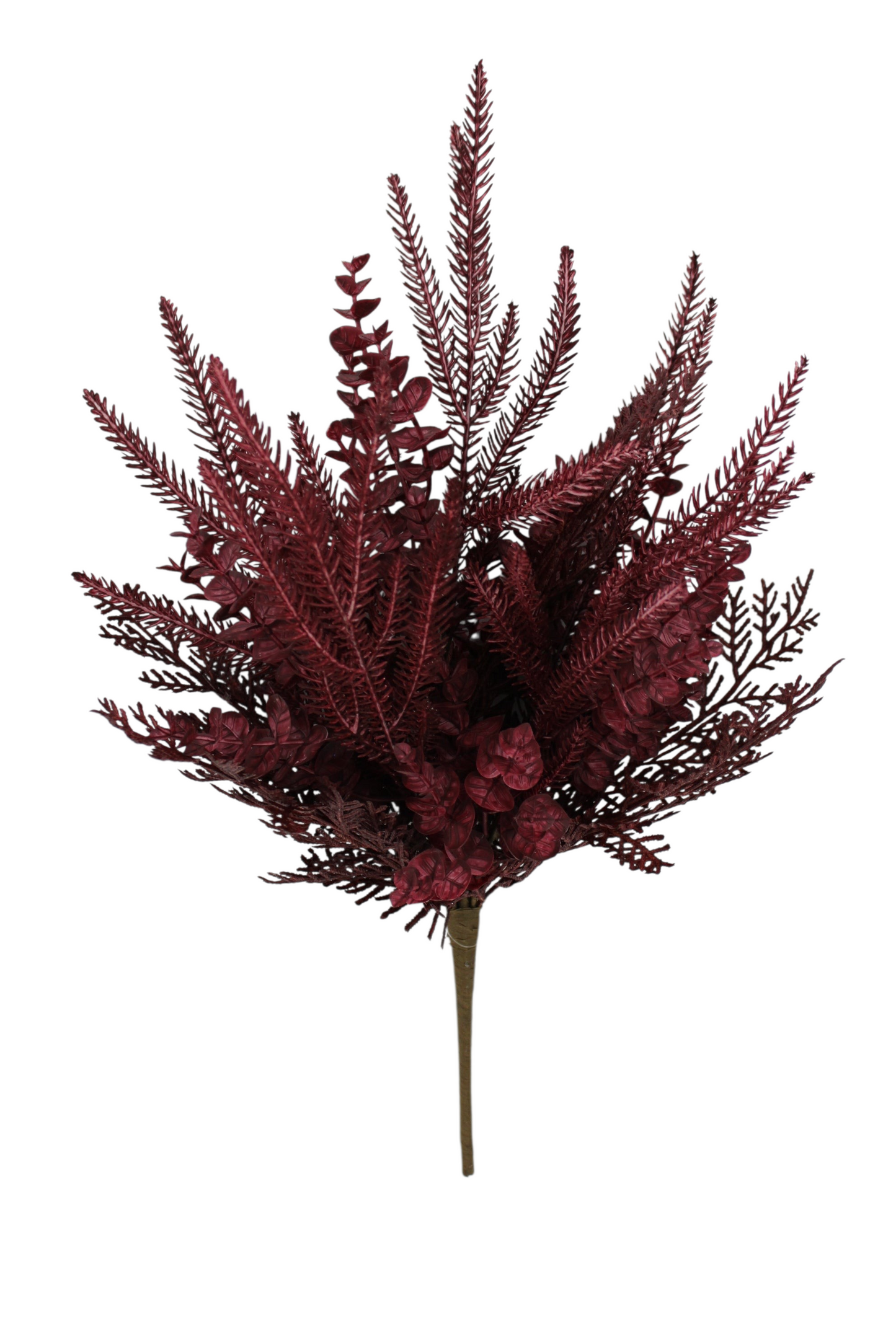 A&B Wholesale Market Inc 22-inch burgundy artificial mixed leaf and berry bush for seasonal floral arrangements