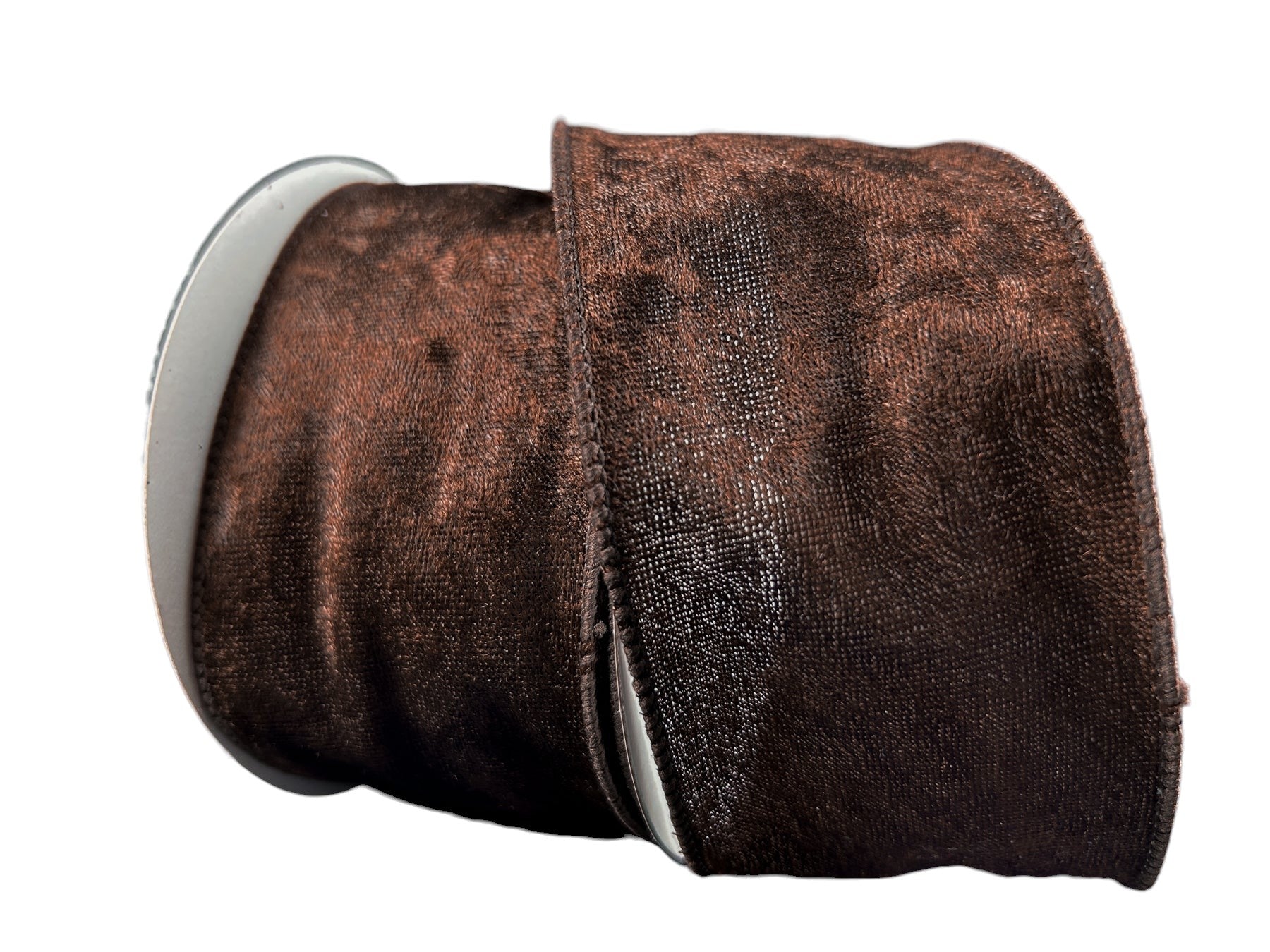 A&B Wholesale Market Inc 2.5 inch chocolate brown lush velvet ribbon on a spool for craft and decor projects