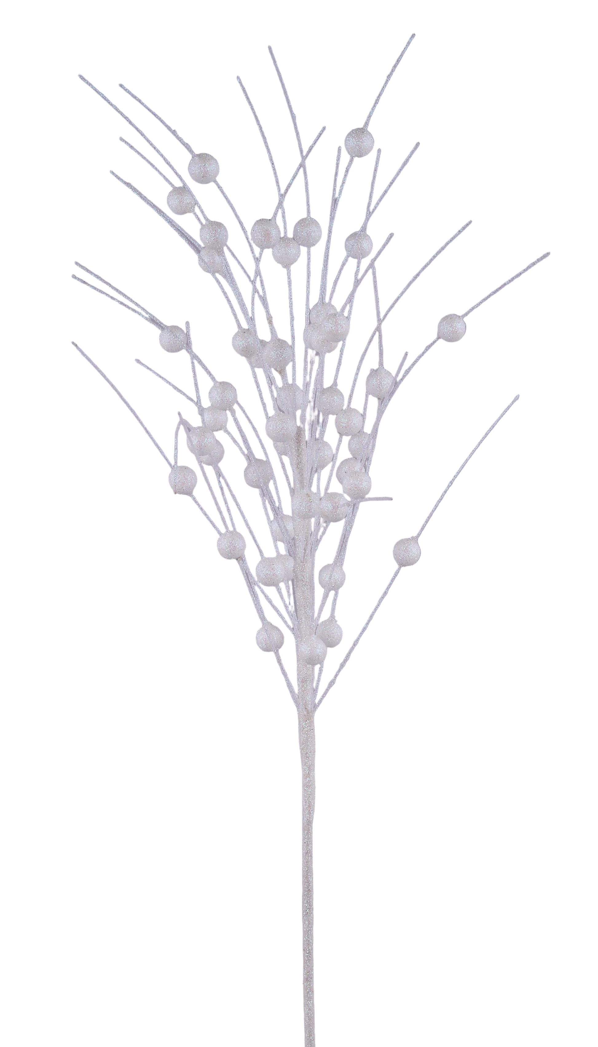 MN052727 | 27"L |  Iridescent Glitter/Ball Spray |  White - A&B Wholesale Market Inc