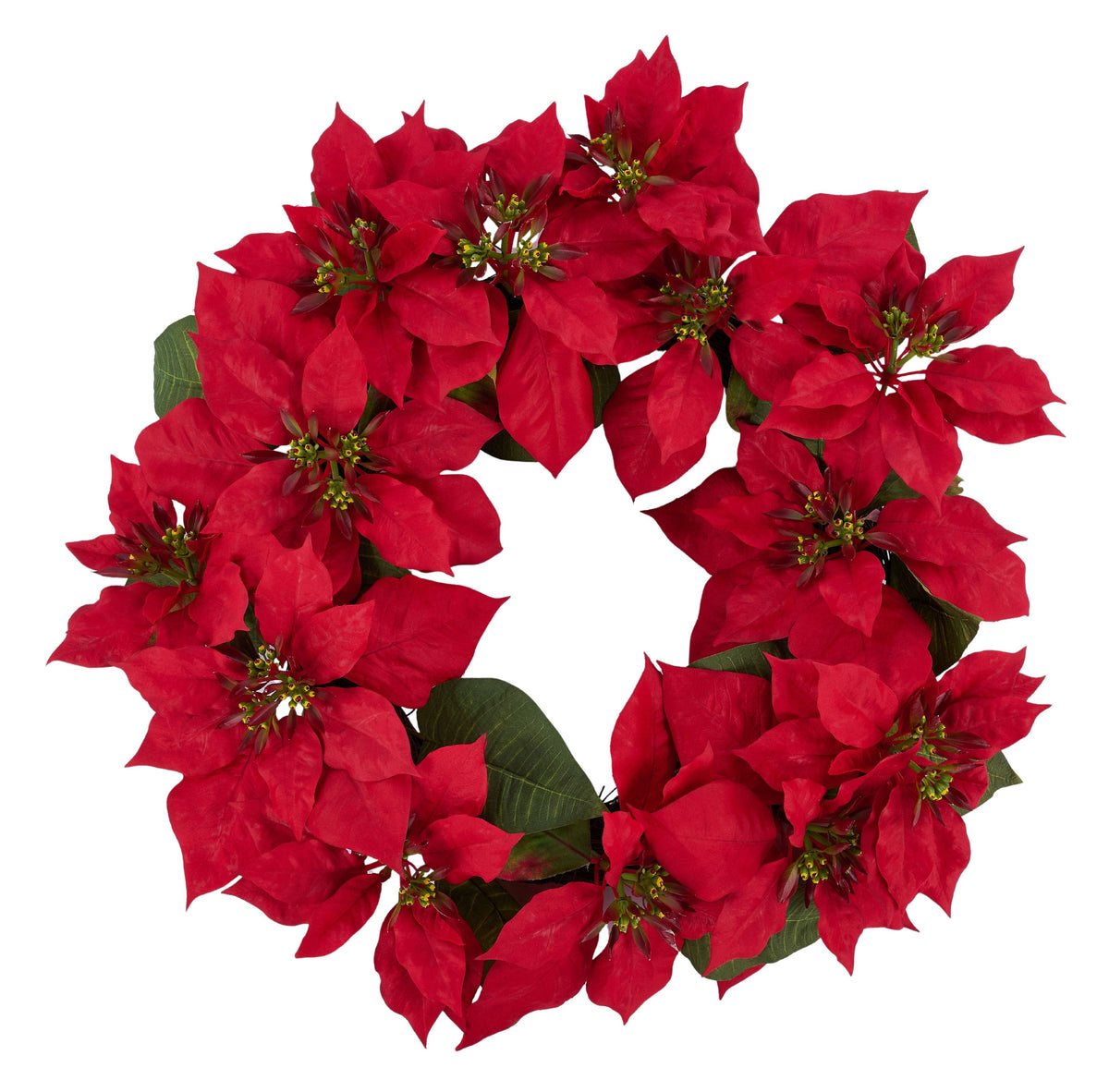 XX255724 | 24"Dia | Poinsettia Wreath | Red