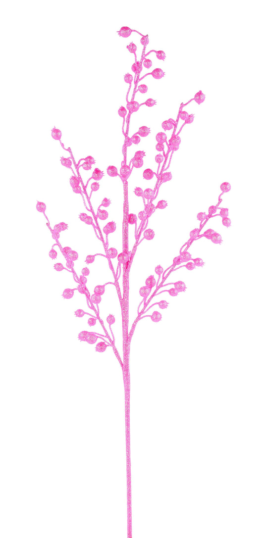 MN053015 | 31"L |  Iridescent Glitter Berry Spray |  Lt. Pink - A&B Wholesale Market Inc