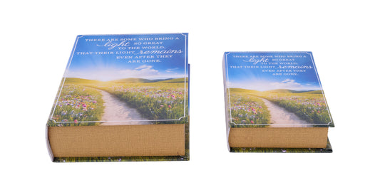 AW0287 | 9.5"H-11.75"H | Light Remains Book Box |  2Pcs/Set