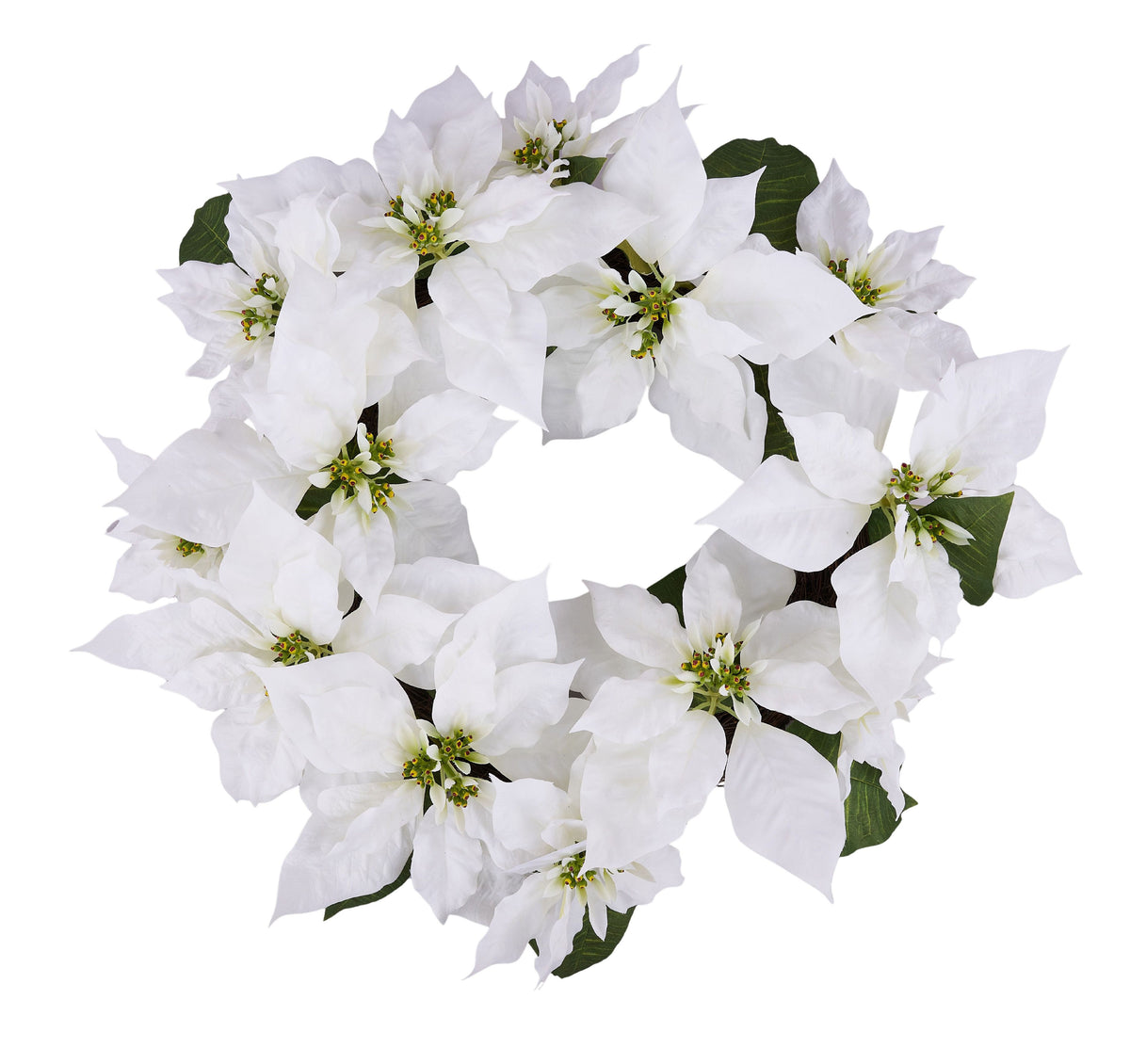 XX255727 | 24"Dia | Poinsettia Wreath | White