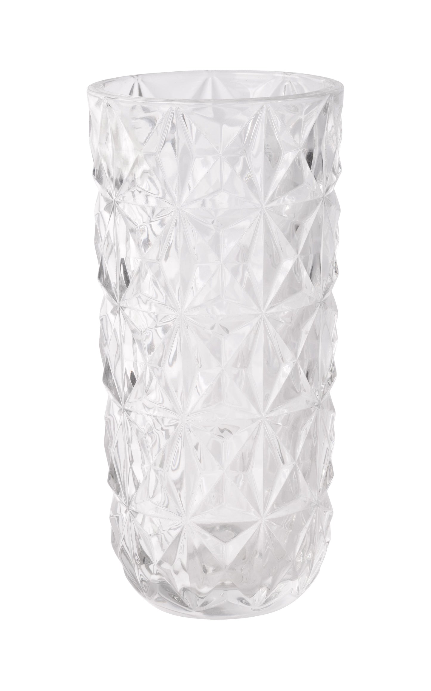 GM6088 | 7.5"H x 3.75"Dia | Glass Sq Diamond Vase | Clear