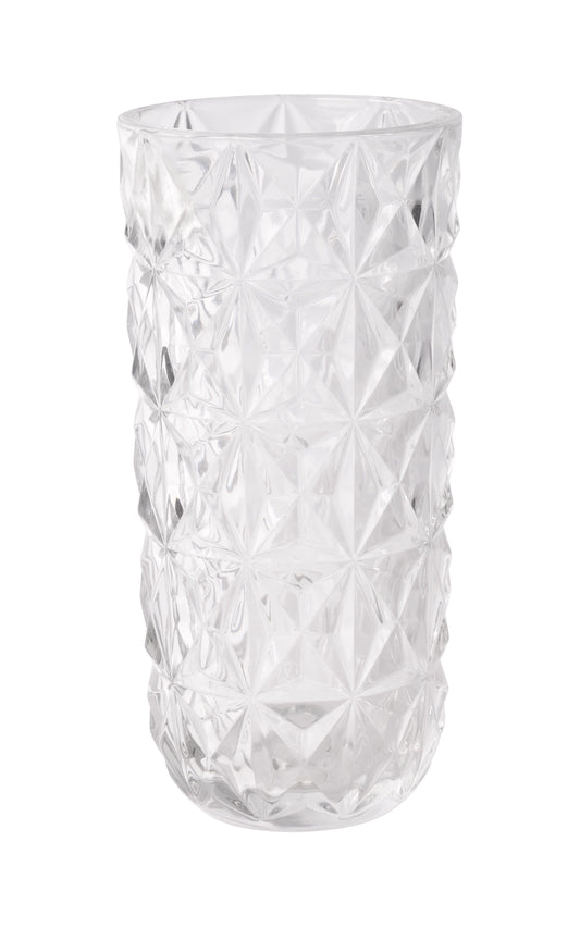 GM6088 | 7.5"H x 3.75"Dia | Glass Sq Diamond Vase | Clear