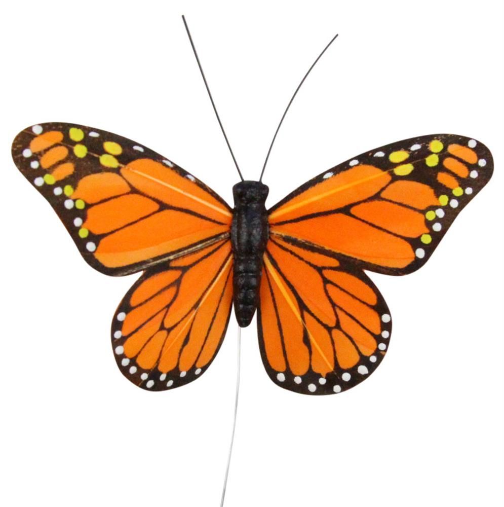 MB9777 | 4"W |  Monarch Butterfly w/10" Wire | Orange/Black |  12Pcs/Box
