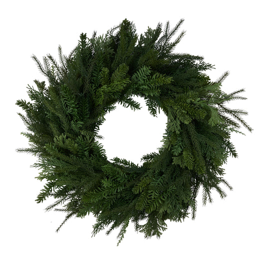 XX975009 | 24"Dia | Cedar/Mixed Pine/Juniper Wreath
