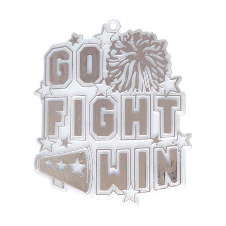241685 | Glitter Foam "Go Fight Win" | White/Silver | 3Pcs/Pkg