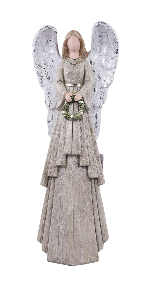 XN0610 | 24.75"H x 9"L | Angel w/Wreath
